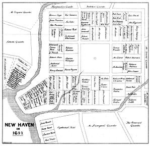 Atwater1881 p10 Map New Haven in 1641