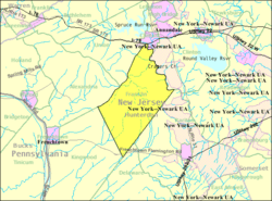 Census Bureau map of Franklin Township, Hunterdon County, New Jersey