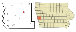 Location of Woodbine, Iowa