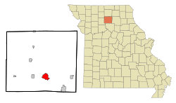 Location within Linn County (left) and Missouri (right)