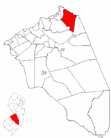 Chesterfield Township highlighted in Burlington County. Inset map: Burlington County highlighted in the State of New Jersey.