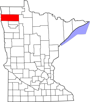 Map of Minnesota highlighting Marshall County