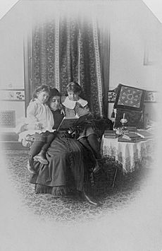 Marian Hubbard Daisy Bell and Elsie May Bell with governess