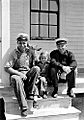 Mr. Albert Beyer, the lighthouse keeper on Destruction Island, his daughter, and Elmer Winbeck, skipper of the Coast Guard boat (5e95376f459343ed8ec8f3d9cbef038b)