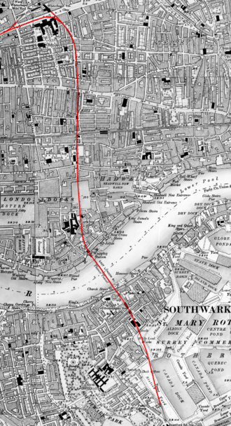Thames Tunnel-route