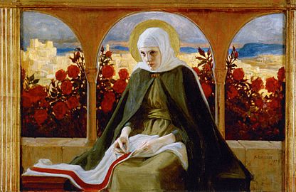 Albert Edelfelt - Virgin Mary in the Rose Garden