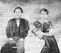 Albert Kunuiakea with Kamehameha III and Queen Kalama, about 1853. Published in The Pacific Commercial Advertiser, March 15, 1903