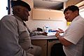 Archbishop Desmond Tutu gets an HIV test on The Desmond Tutu HIV Foundation's Tutu Tester, a mobile test unit that brings healthcare right to your doorstep
