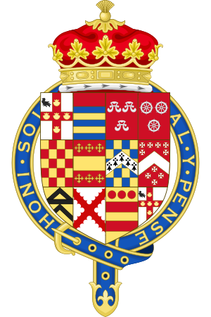 Arms of Sir George Villiers, 1st Duke of Buckingham, KG