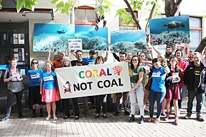 Coral not coal protest at India Finance Minister Arun Jaitley Visit to Australia (25563929593)