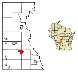 Location of Mauston in Juneau County, Wisconsin