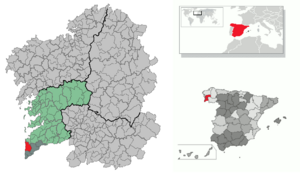 Situation of Oia within Galicia