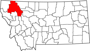 Map of Montana highlighting Flathead County