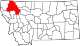 State map highlighting Flathead County