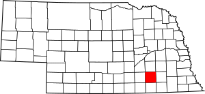 Map of Nebraska highlighting Fillmore County