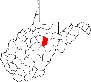 Map of West Virginia highlighting Upshur County