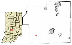 Location of Paragon in Morgan County, Indiana.