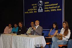 The Director Aditya Bhattacharya and Star Cast of ‘Dubai Return’ interacting with Media during the ongoing 36th International Film Festival of India – 2005 in Panaji, Goa on December 3, 2005