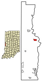 Location of Newport in Vermillion County, Indiana.