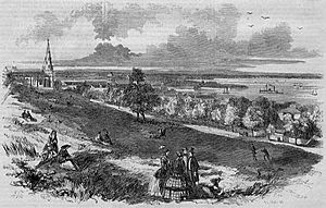 View of Brighton, Staten Island, New York, an 1857 engraving