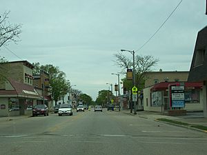 Downtown Waunakee on Wisconsin Highway 19