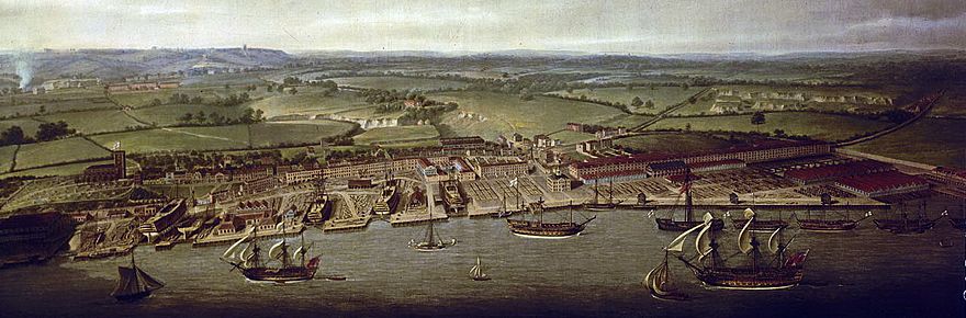 Painting of the Dockyard in 1790