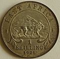 1925 East African 1 Shilling coin reverse