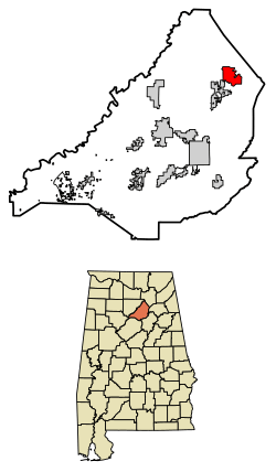 Location of Snead in Blount County, Alabama.