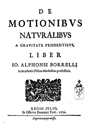 Borelli, Giovanni Alfonso – De motionibus naturalibus a gravitate pendentibus, 1670 – BEIC 1221400