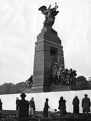 Canadian National War Memorial on display in Hyde Park