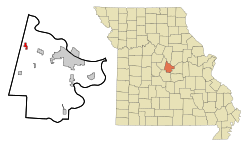 Location of Centertown, Missouri