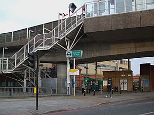 Deptford Bridge DLR station northern entrance