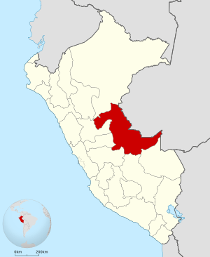 Location of the Ucayali department in Peru