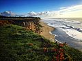View of the coastal cliffs in Half Moon Bay, California