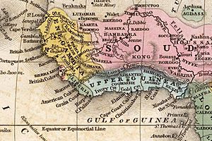 West Africa 1839 Mitchell map - Kong