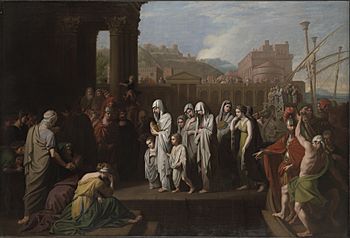 Benjamin West - Agrippina Landing at Brundisium with the Ashes of Germanicu - 1947.16 - Yale University Art Gallery.jpg