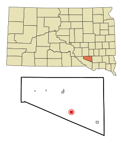 Location in Douglas County and the state of South Dakota