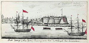 Fort George, New York. Evacuation 24 November 1783 (maritime journal of Robert Raymond) 092631.jpg