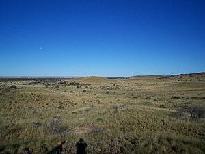 Gibson Desert and moon from Alfred & Marie Range