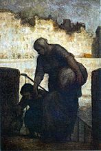 Honoré Daumier - Laundress on the Quai d'Anjou - WGA05958