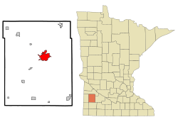 Location of the city of Marshallwithin Lyon Countyin the state of Minnesota