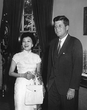 President John F. Kennedy with Anna Chennault, Chairwoman of Chinese Refugee Relief
