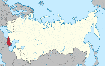 Location of the Transcaucasian SFSR (red) within the Soviet Union