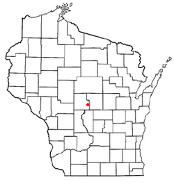 Location of Lake Wazeecha, Wisconsin