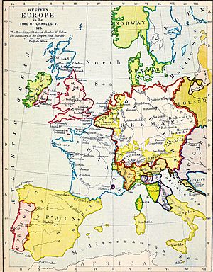 Western Europe in the time of Charles V (1525)