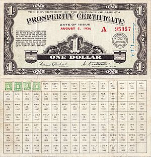 1936 Alberta Prosperity Certificate