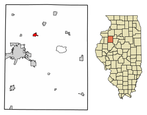 Location of Wataga in Knox County, Illinois.