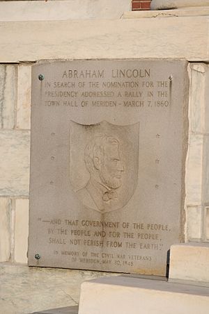 Meriden, CT - City Hall - Lincoln plaque 01