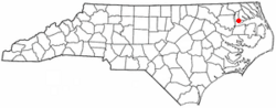 Location of Edenton, North Carolina