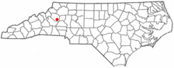 Location of Hudson, North Carolina